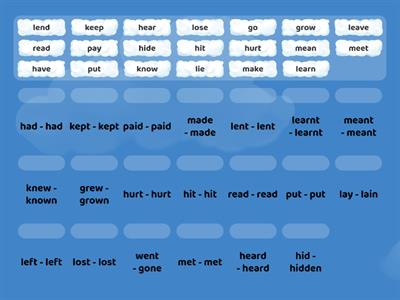 20 regular irregular verbs