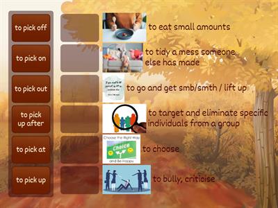 Phrasal verbs TO PICK