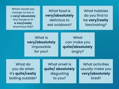 SO INTER 4.2 extreme adjectives (very/quite/really/absolutely)