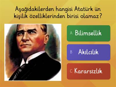 ATATÜRK ÜN KİŞİLİK ÖZELLİKLERİ