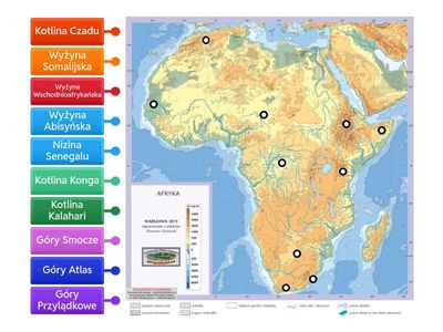  Afryka - wyżyny, kotliny, góry