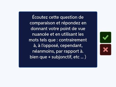 Questions - comparaisons