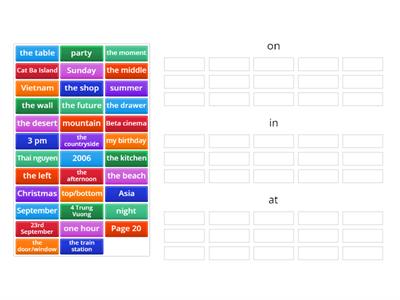 on/in/at