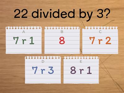 Dividing with remainders