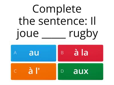 Jouer au / à la / aux & Faire du / de la / des