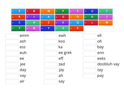 French Alphabet Pronunciation Match