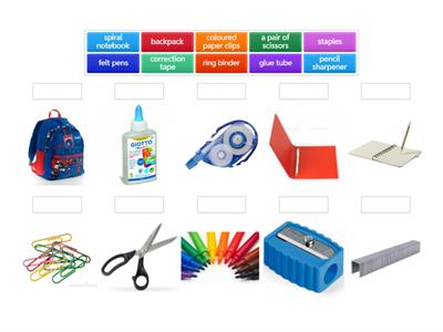 Inglese oggetti scolastici 
