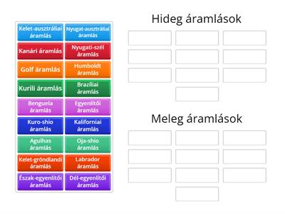 Földrajz: Világtenger meleg-hideg áramlások