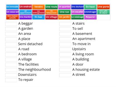 Ma maison et mon quartier vocab