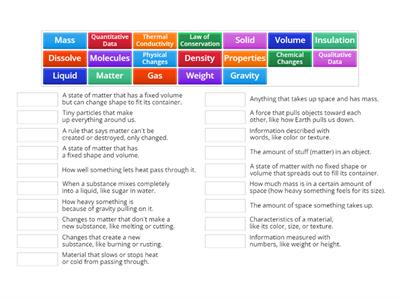 Matter Vocabulary