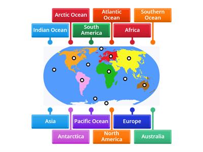 Label the Continents and Oceans