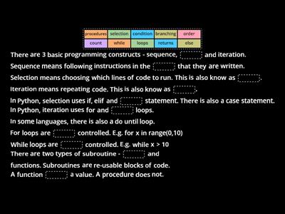 Programming - Teaching resources