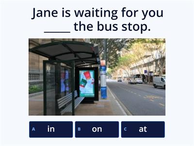 Prepositions in, on, at