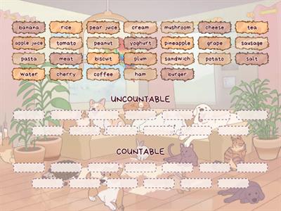 Food: countable / uncountable nouns