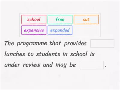 Free school lunches-gaps 