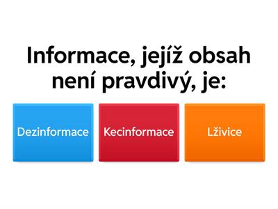 Souhrnný kvíz - Informace