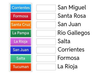 Provincias y Capitales