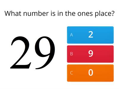 Place value - Quiz - Grade 1