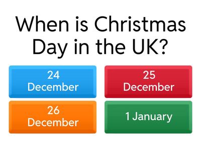 Christmas Traditions in Great Britain Easy Quiz