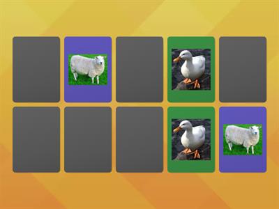 memory game - farm animals