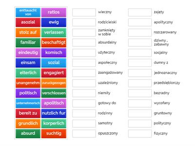 przymiotniki technikum