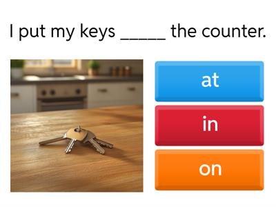 Prepositions of Place "at, in, on"