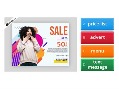 Text types -  E1 ESOL - quiz