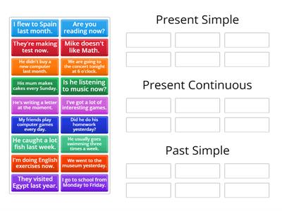 Present Simple, Present Continuous & Past Simple