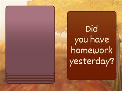 Past Simple Speaking Cards