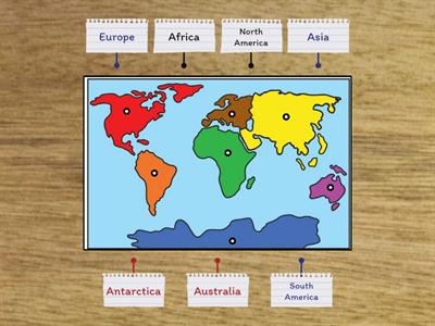 Label the Continents