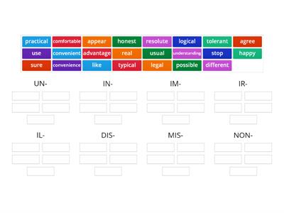 ЕГЭ/ Word Formation (Negative Prefixes)