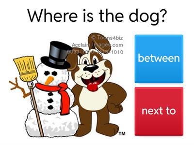 opposite, next to, between