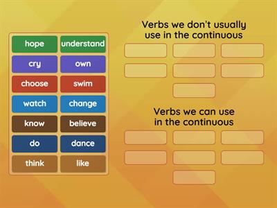 Prepare 7. Verbs we don't usually use in the continuous