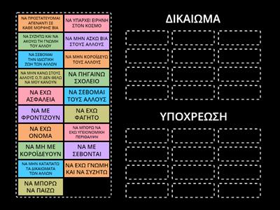 ΔΙΚΑΙΩΜΑΤΑ ΚΑΙ ΥΠΟΧΡΕΩΣΕΙΣ