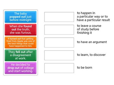 Phrasal verbs with OUT