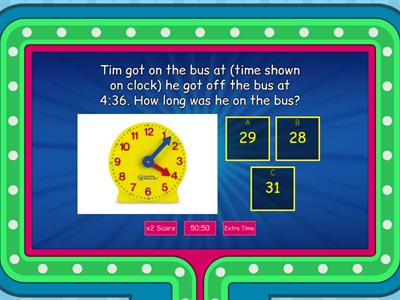 ELAPSED TIME WORD PROBLEMS and time showed on clock