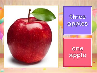 Singular and Plural Food Items