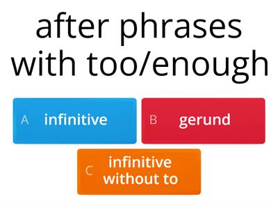 infinitive/gerund