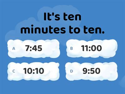  TELLING THE TIME: kartkówka