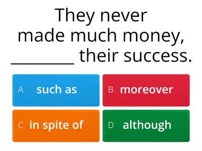 Oxford Exam Trainer B1 Unit 4 Linking words 