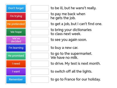 Verbs + to + infinitive