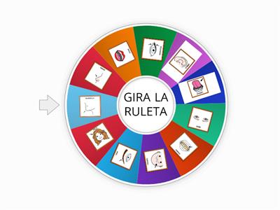 Ruleta partes de la cara