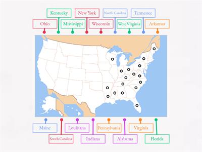 United States of Americas' states names (Labelled diagram) [Part 2]