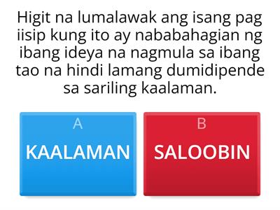 Maikling pagsusulit tungkol sa Replektibong Sanaysay