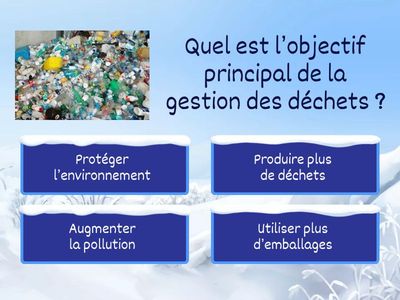 La gestion des déchets – Choix multiples (MCQ)