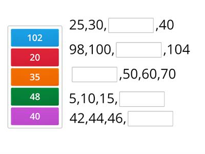 Skip Counting 2's, 5's, 10's