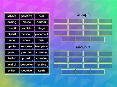 Vowel Teams ie, ei