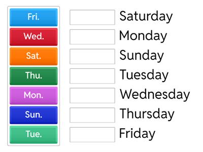 Days of the Week Abbreviations