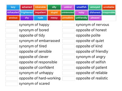 opposites personalities Oxford Exam trainer - revion 1&2