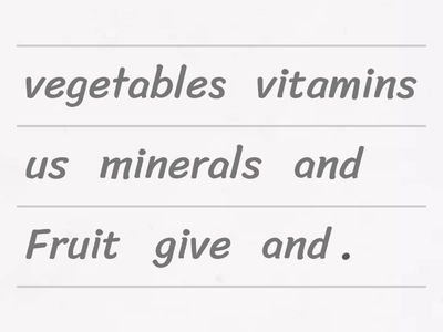 Healthy eating sentences